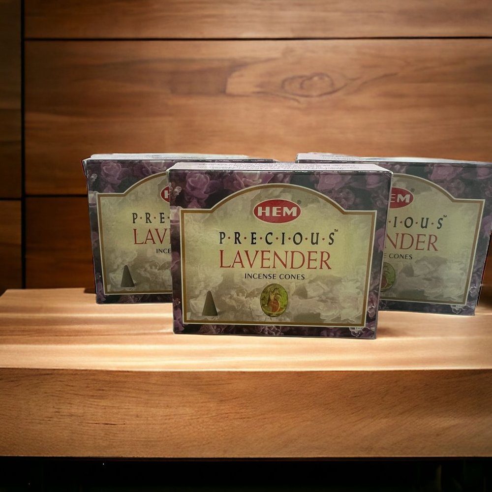 3 Boxes HEM Precious Lavender Incense Cones Each Box has 10 Total 30 NEW